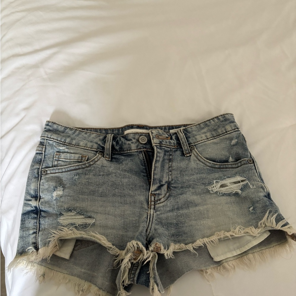 Eunina Blue Jean Shorts Distressed Cut-Off Style